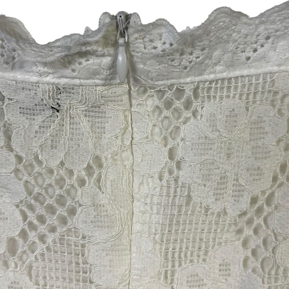 Simplee Dress White Lace Sleeveless Ruffled Floral Feminine Romantic Chic Size S - Picture 6 of 12